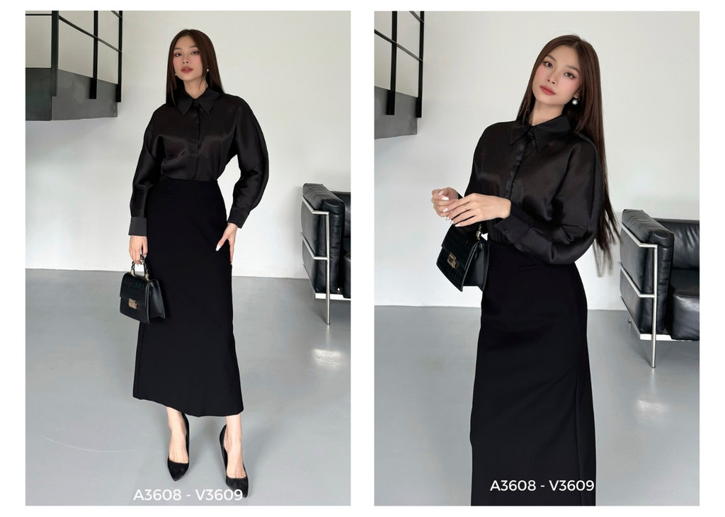 Mô tả BBSTORE’S Áo Sơ Mi Tay Dài Voan Ánh Kim Thanh Lịch - A3608 - 5
