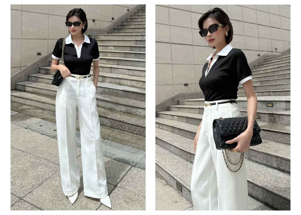 Mô tả BBSTORE’S Áo Thun Polo Tay Ngắn Phối Cổ Trắng Thanh Lịch - A4033A - 5