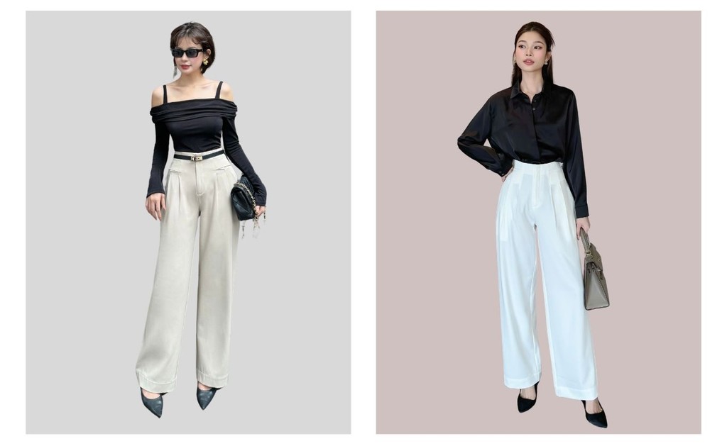 Quần Suông Công Sở BBSTORE’S Q3341 Màu Trắng