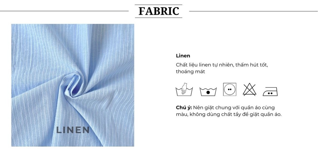 Mô tả BBSTORE’S Áo Sơ Mi Linen Sọc Xanh Công Sở - A3280 - 4