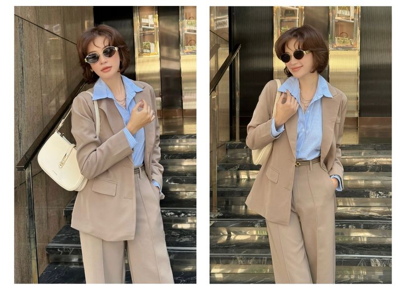 Mô tả BBSTORE’S Áo Sơ Mi Linen Sọc Xanh Công Sở - A3280 - 8