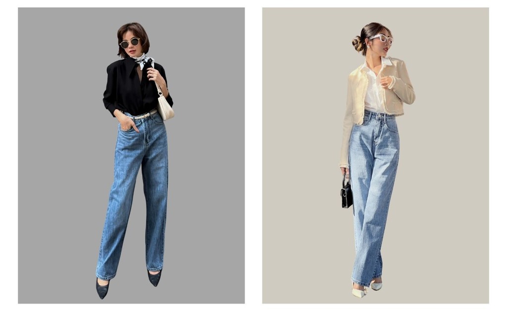 Mô tả BBSTORE’S Quần Jean Suông Form Dài Tôn Dáng - Q2183S - 1