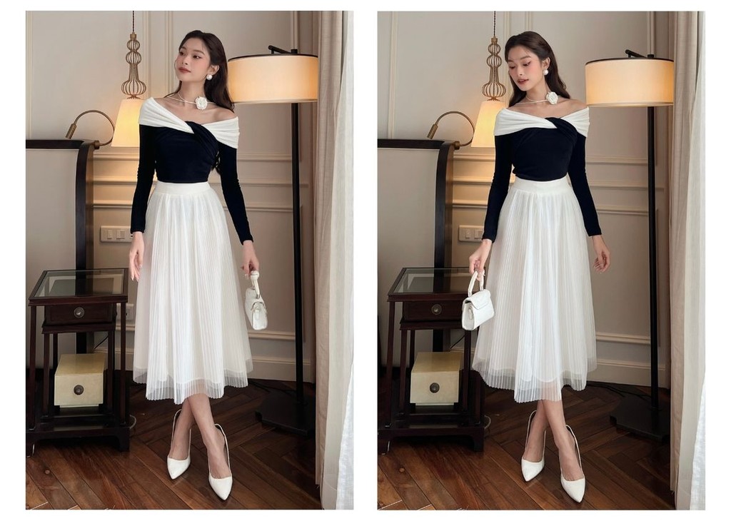 Mô tả BBSTORE’S Chân Váy Xếp Ly Sang Trọng Đi Làm Dự Tiệc - V1629 - 5