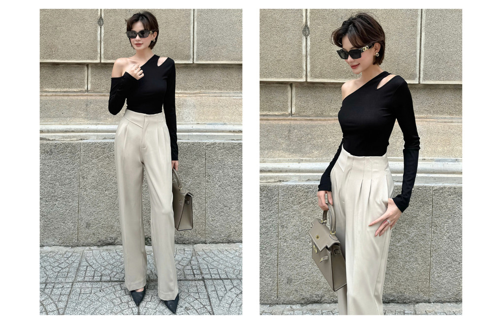 Mô tả BBSTORE’S Áo Thun Tay Dài Khoét Vai Cá Tính - A2267 - 6
