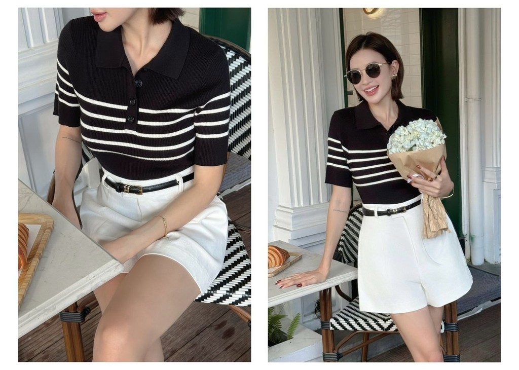 Mô tả BBSTORE’S Quần Short Kaki Lưng Cao Bản Đỉa Nhỏ Thanh Lịch - Q3117 - 5