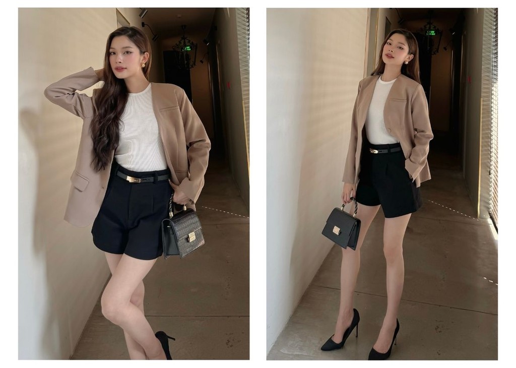 Mô tả BBSTORE’S Quần Short Kaki Lưng Cao Bản Đỉa Nhỏ Thanh Lịch - Q3117 - 6