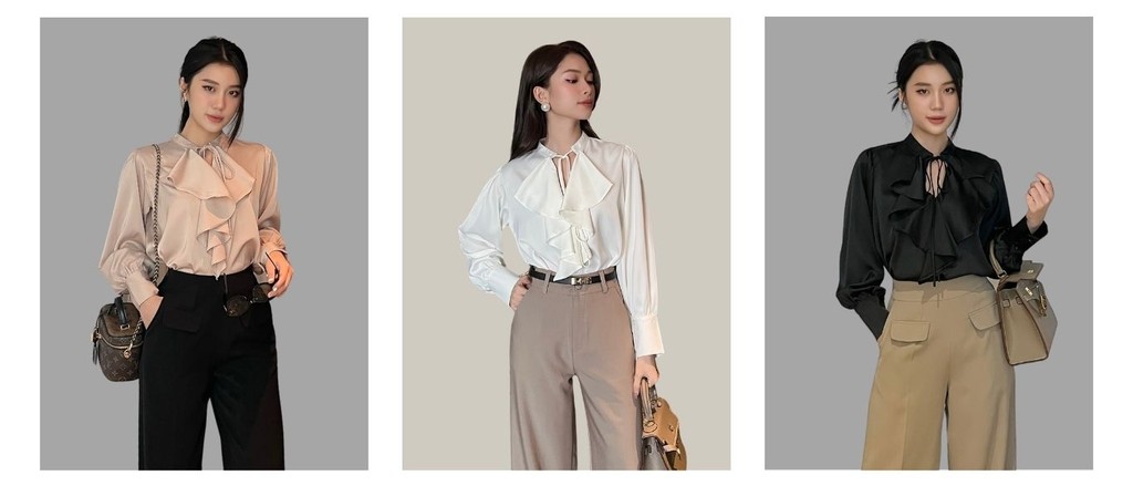 Mô tả BBSTORE’S Áo Sơ Mi Công Sở Phối Bèo Sang Trọng - CSA1454 - 1