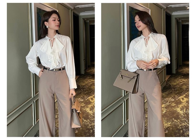 Mô tả BBSTORE’S Áo Sơ Mi Công Sở Phối Bèo Sang Trọng - CSA1454 - 5