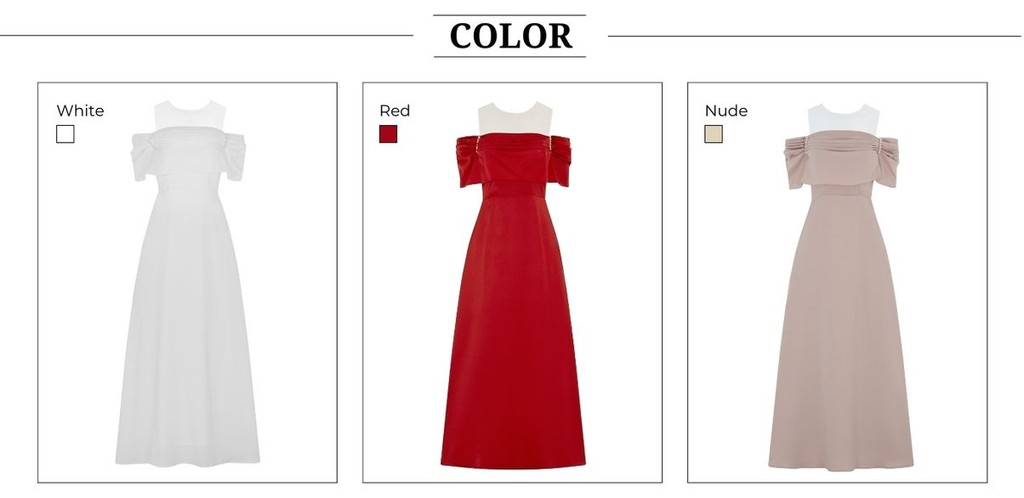 Mô tả BBSTORE'S Đầm Dự Tiệc Trễ Vai Form Dài Nhún Ngực Kiểu Dáng Trẻ Trung - D746 - 2