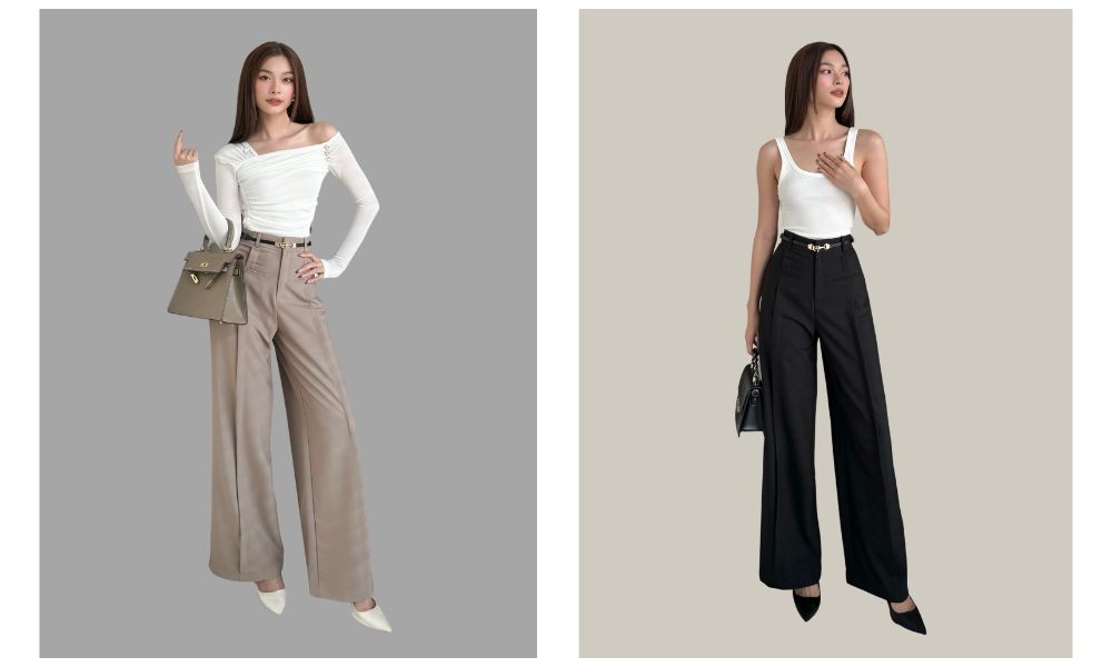 Quần Suông Công Sở Xếp Ly BBSTORE'S Q1842 - Chi tiết xếp ly