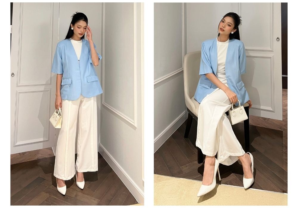 Phối đồ với Quần Suông Công Sở Q1842 - Áo len