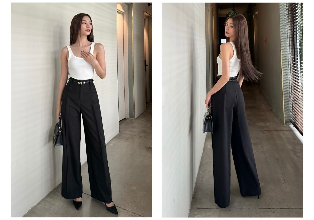 Phối đồ với Quần Suông Công Sở Q1842 - Áo phông