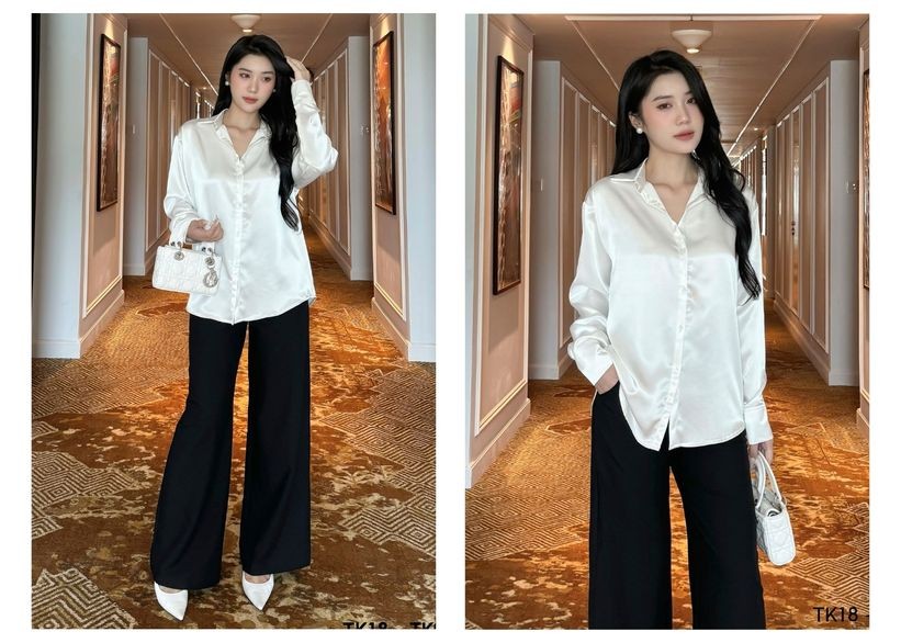 Mô tả BBSTORE’S Áo Sơ Mi Công Sở Vải Lụa Mát Không Nhăn - TK18 - 4