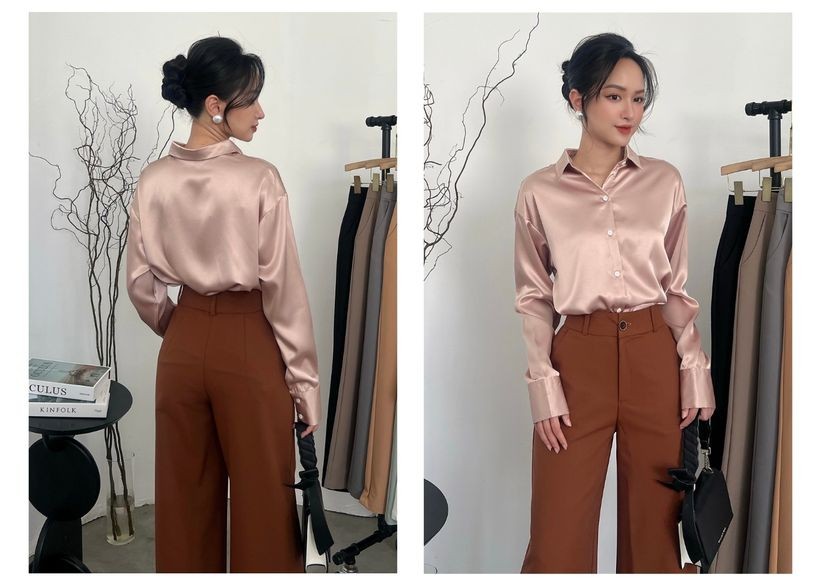 Mô tả BBSTORE’S Áo Sơ Mi Công Sở Vải Lụa Mát Không Nhăn - TK18 - 5
