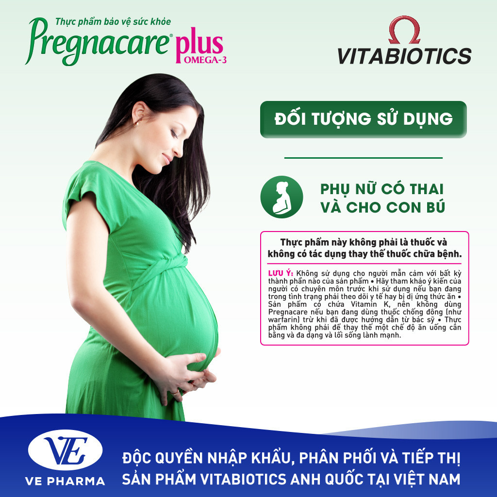 Mô tả Viên Uống Cho Mẹ Bầu Vitabiotics PREGNACARE PLUS OMEGA-3 Tăng Cường Sức Khỏe Nâng Cao Đề Kháng Hộp 56 Viên - 2