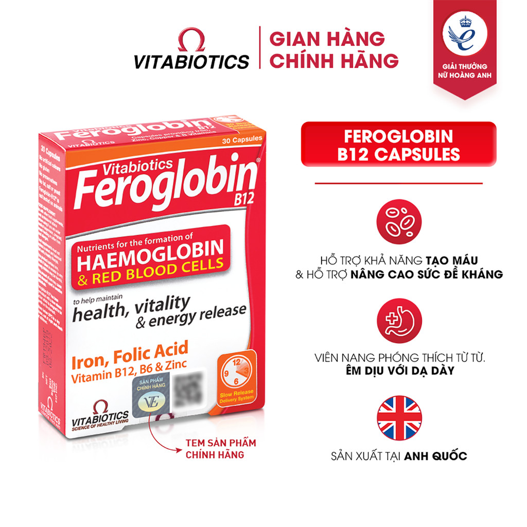 Mô tả Bộ Sản Phẩm Vitabiotics Cho Mẹ Mang Thai, Cho Con Bú Pregnacare Max Và Feroglobin B12 Bổ Sung Vitamin, Sắt - 5