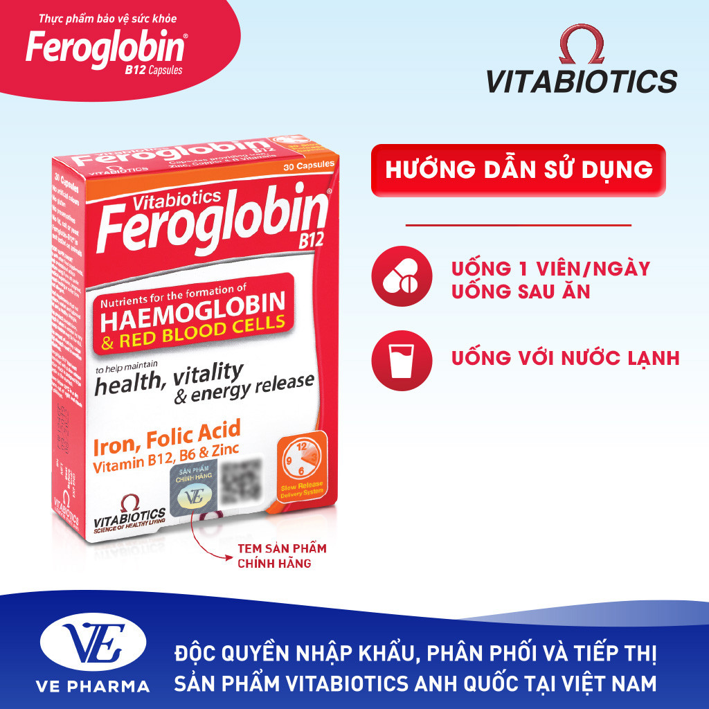 Mô tả Bộ Sản Phẩm Vitabiotics Cho Mẹ Mang Thai, Cho Con Bú Pregnacare Max Và Feroglobin B12 Bổ Sung Vitamin, Sắt - 9
