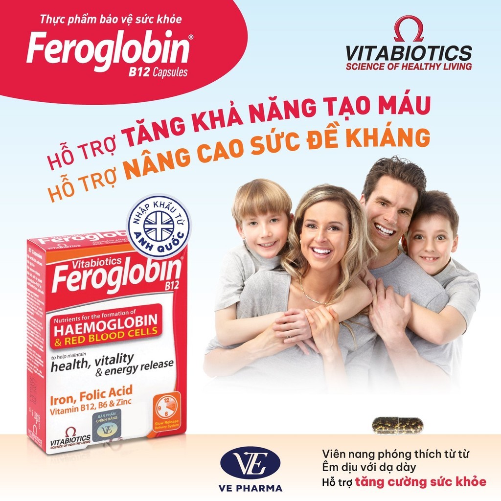Mô tả Bộ Sản Phẩm Vitabiotics Cho Mẹ Mang Thai, Cho Con Bú Pregnacare Max Và Feroglobin B12 Bổ Sung Vitamin, Sắt - 10