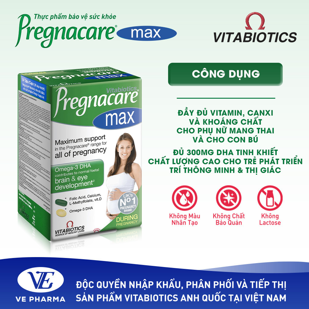 Mô tả Bộ Sản Phẩm Vitabiotics Cho Mẹ Mang Thai, Cho Con Bú Pregnacare Max Và Feroglobin B12 Bổ Sung Vitamin, Sắt - 1