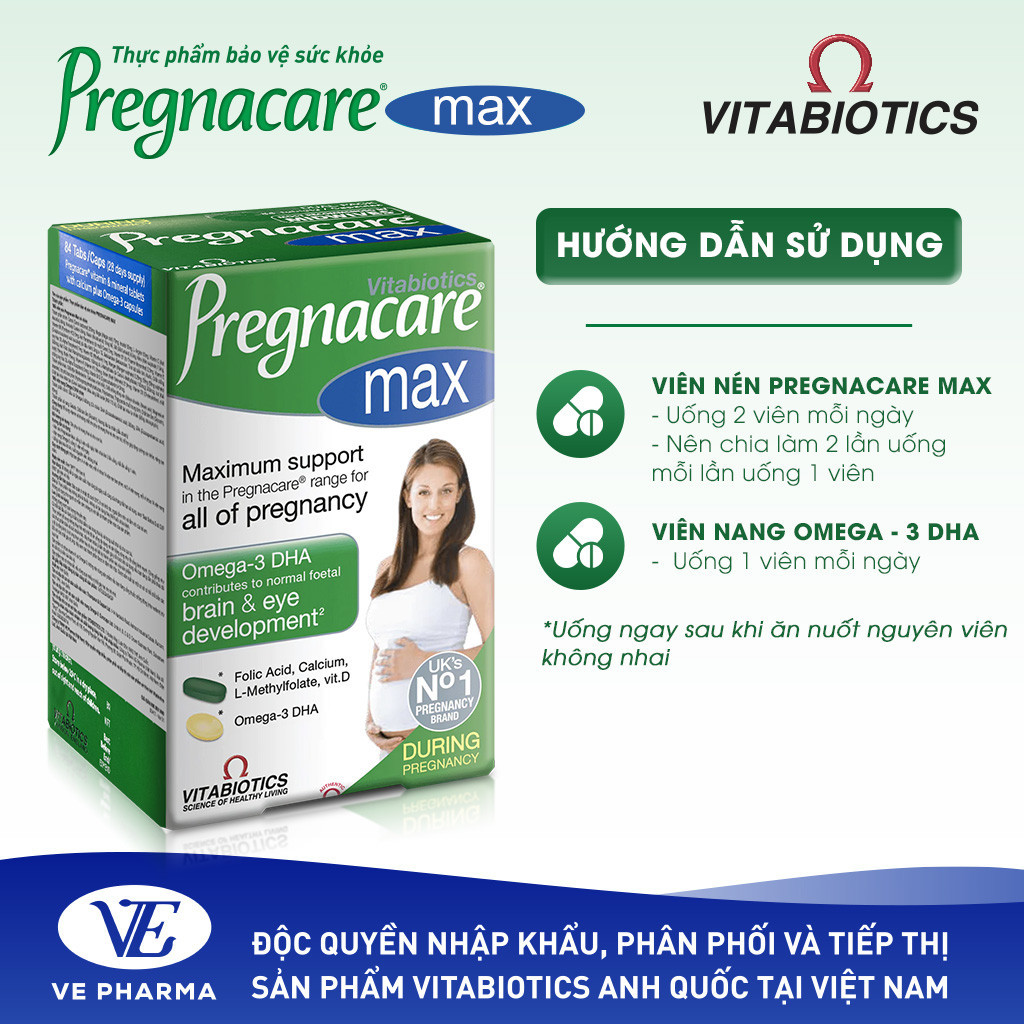 Mô tả Bộ Sản Phẩm Vitabiotics Cho Mẹ Mang Thai, Cho Con Bú Pregnacare Max Và Feroglobin B12 Bổ Sung Vitamin, Sắt - 3