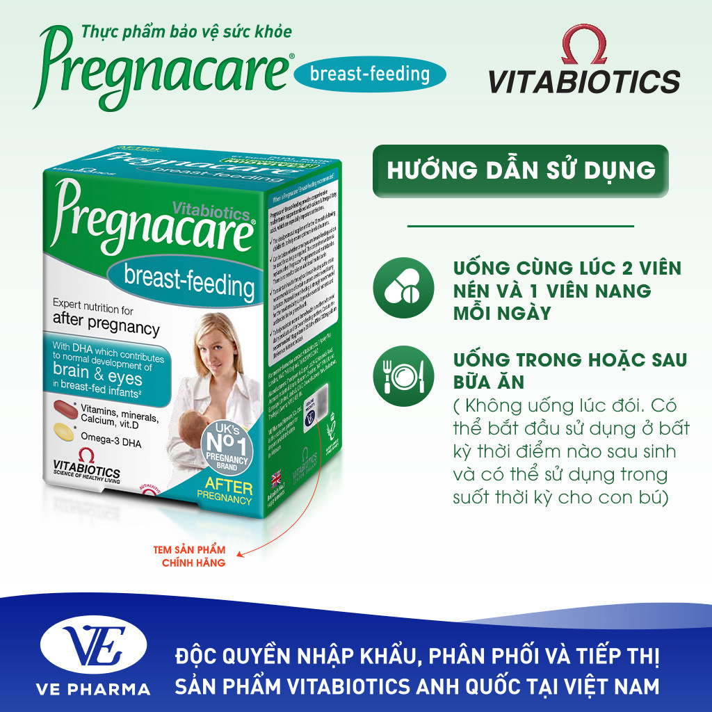 Mô tả Viên Uống Cho Phụ Nữ Cho Con Bú Vitabiotics PREGNACARE Breast-feeding Bổ Sung Dinh Dưỡng Nâng Cao Sức Đề Kháng 84 Viên - 5
