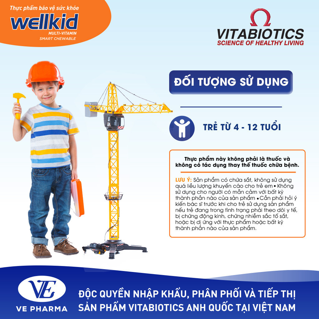 Mô tả Viên Nén Nhai Vitabiotics WELLKID MULTI-VITAMIN SMART CHEWABLE Hỗ Trợ Nâng Cao Sức Đề Kháng Cho Trẻ Em Hộp 30 Viên - 1