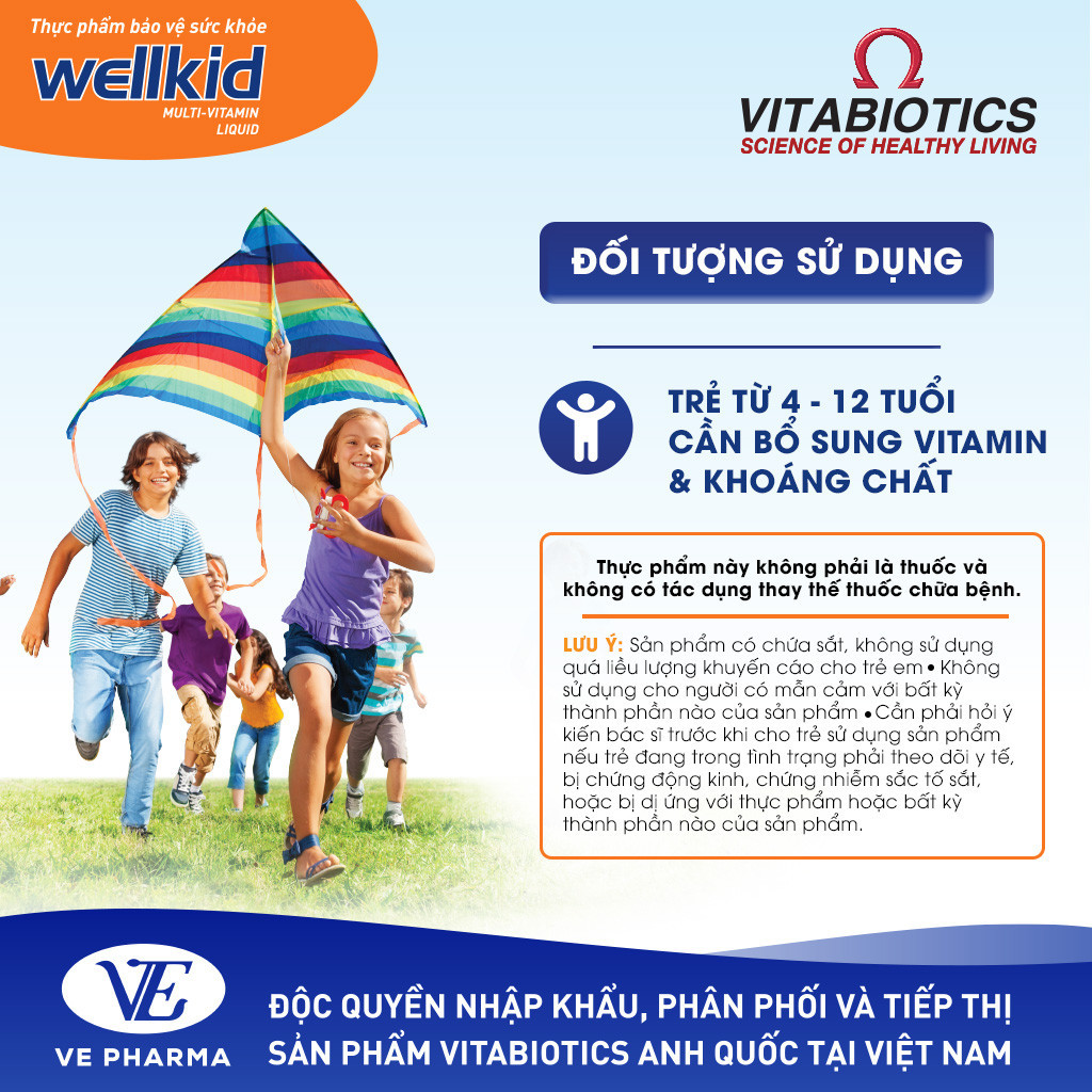 Mô tả Siro Uống Cho Bé Vitabiotics WELLKID Multi-Vitamin Liquid Nâng Cao Sức Đề Kháng Hỗ Trợ Phát Triển Toàn Diện 150ml - 1