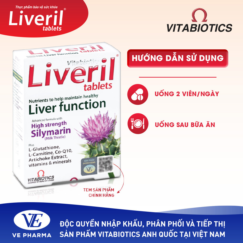 Mô tả Viên Uống Giải Độc Gan Vitabiotics LIVERIL Bổ Sung Khoáng Chất Hỗ Trợ Chức Năng Gan, Tăng Cường Sức Đề Kháng 30 Viên - 4