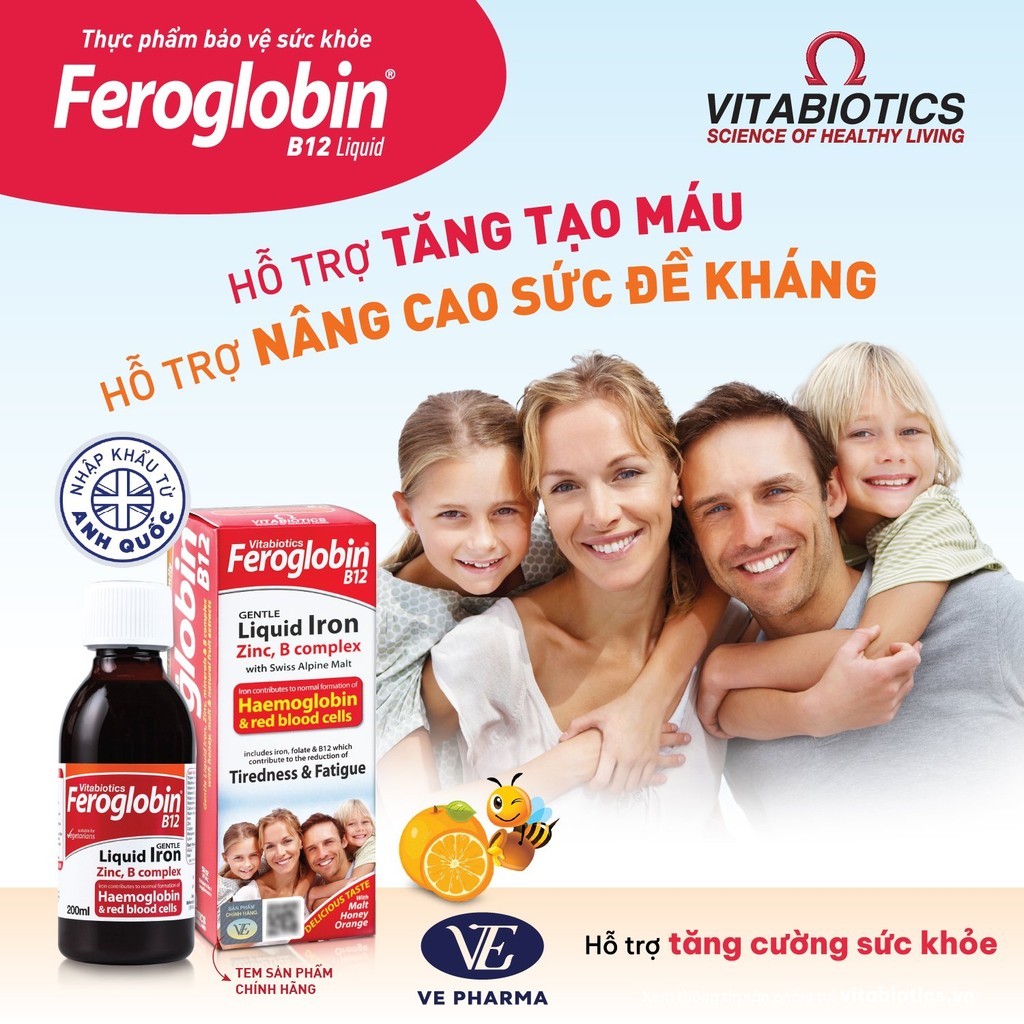 Mô tả Siro Bổ Máu Vitabiotics FEROGLOBIN B12 Cung Cấp Sắt Hỗ Trợ Tăng Khả Năng Tạo Máu, Nâng Cao Sức Đề Kháng 200ml - 5