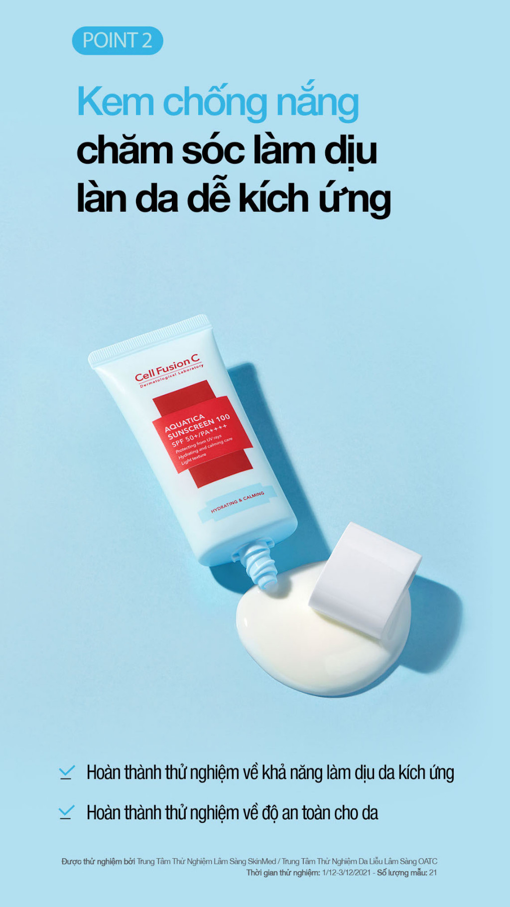 Mô tả [GÓI DÙNG THỬ 1.2ML] Kem Chống Nắng Cấp Ẩm & Dịu Da Cell Fusion C Aquatica Sunscreen 100 SPF 50+/PA++++ - 5