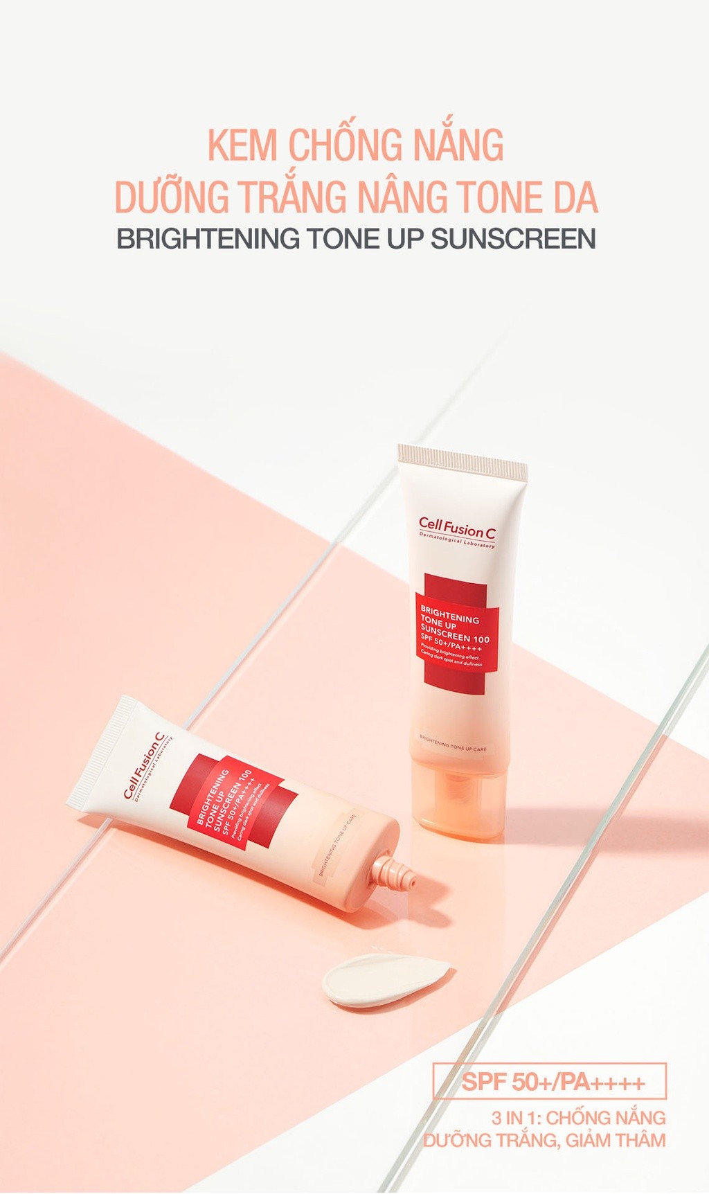 Mô tả [COMBO 35ML + 35ML] Kem Chống Nắng Dưỡng Trắng Nâng Tone Kiềm Dầu Cell Fusion C Toning Sunscreen 100 SPF50+/ PA++++ - 1