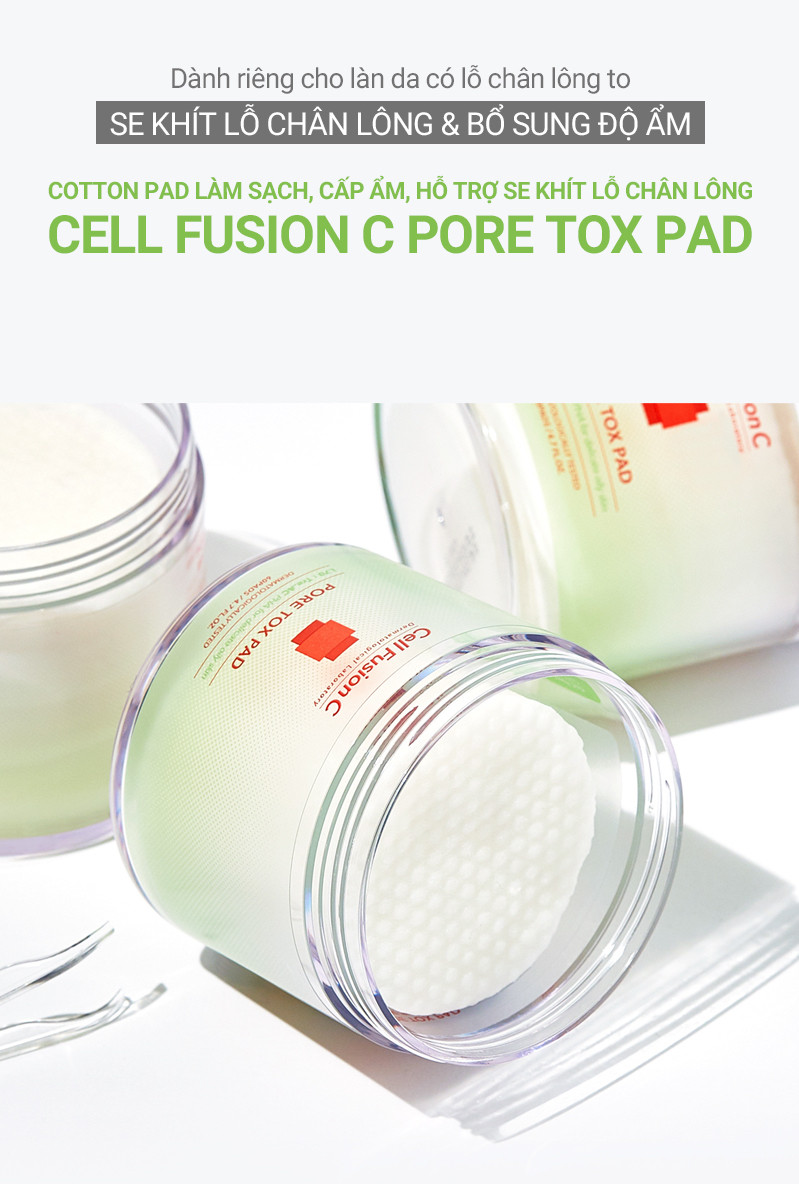 Mô tả Toner Pad Làm Sạch Sâu & Se Khít Lỗ Chân Lông Chứa PHA Cell Fusion C Pore Tox Pad 60 miếng - 1