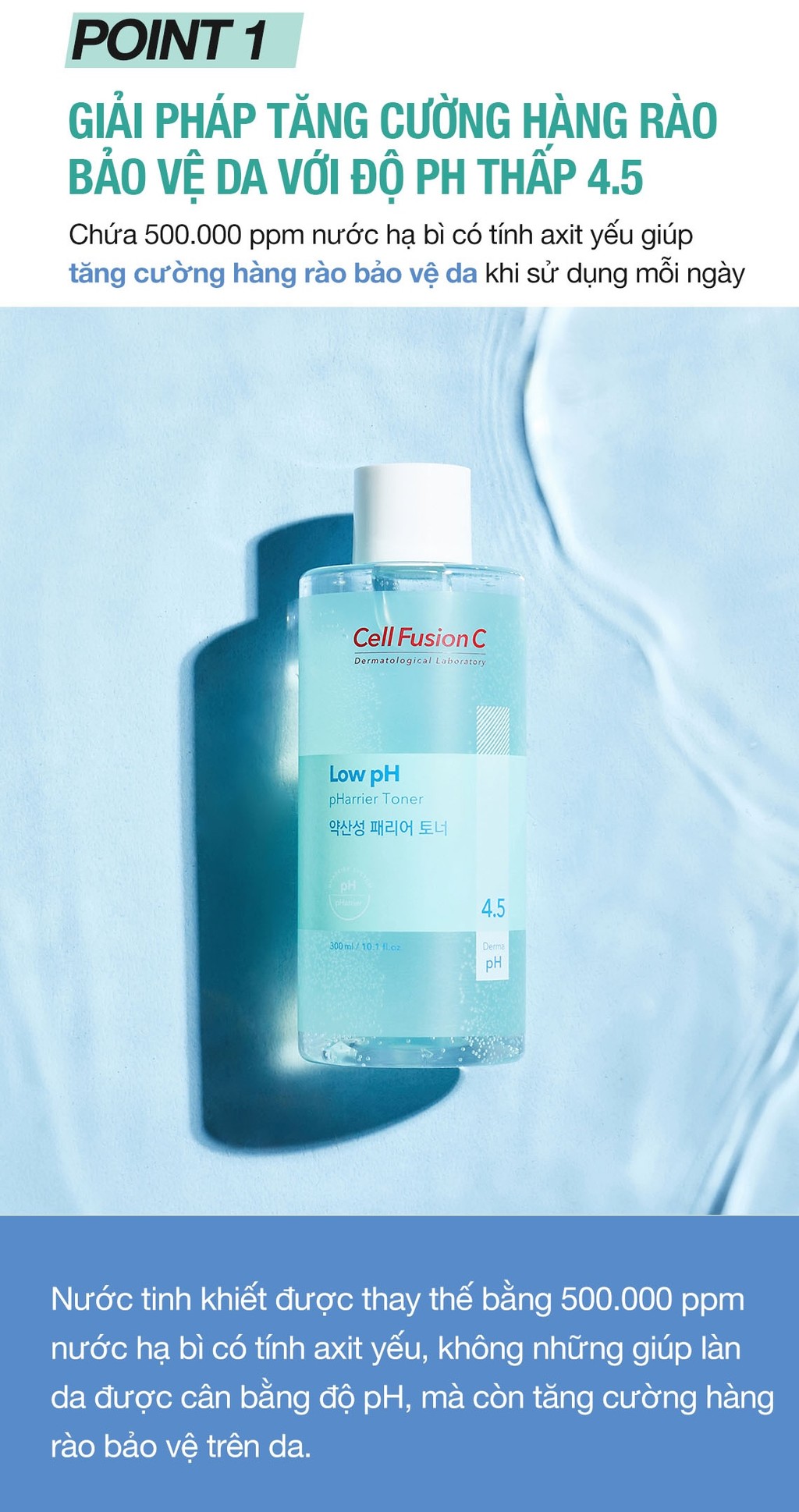 Mô tả Nước Cân Bằng Cấp Ẩm Tăng Cường Hàng Rào Bảo Vệ Da Cell Fusion C Low pH Pharrier Toner 300ML - 7