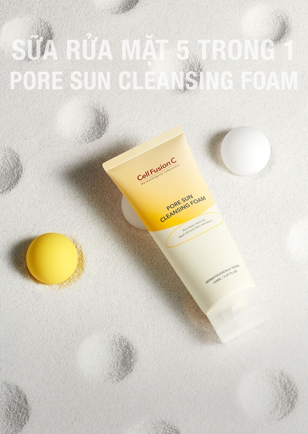 Mô tả Sữa Rửa Mặt 5 trong 1 Cell Fusion C Pore Sun Cleansing Foam 150ML - 2