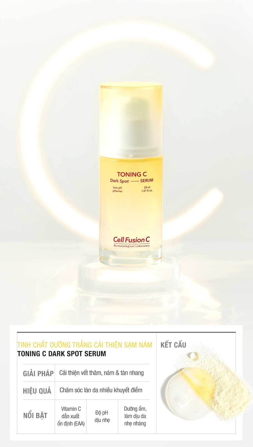 Mô tả Tinh Chất Dưỡng Trắng, Cải Thiện Sạm Nám Cell Fusion C Toning C Dark Spot Serum 10ML - 2