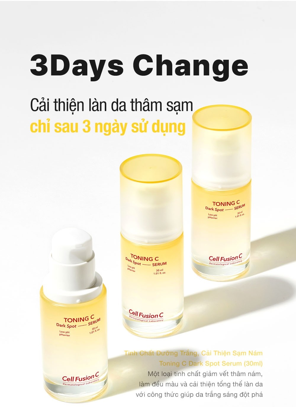 Mô tả Tinh Chất Dưỡng Trắng, Cải Thiện Sạm Nám Cell Fusion C Toning C Dark Spot Serum 10ML - 5