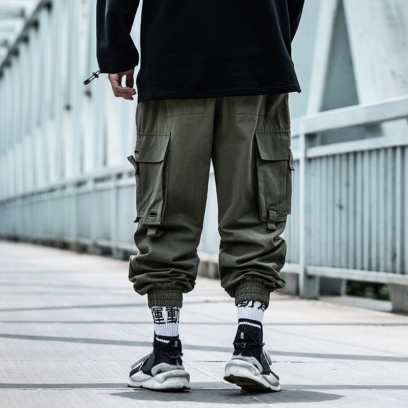 Mô tả Quần yếm hip hop dáng rộng phong cách chức năng nam IELGY - 3