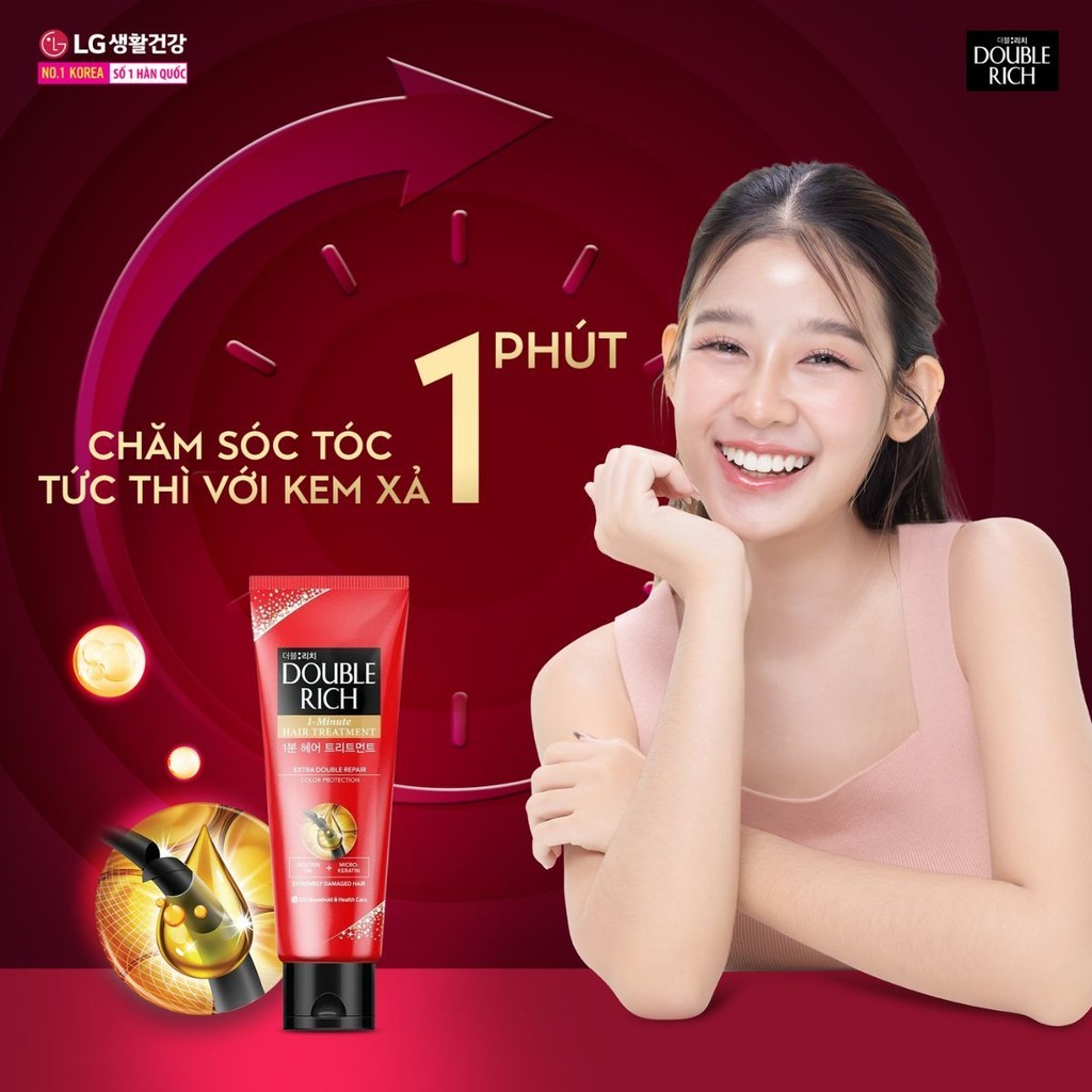 Mô tả Nước dưỡng tóc óng mượt dành cho tóc nhuộm Double Rich Extra Double Repair 120ml/250ml - 3