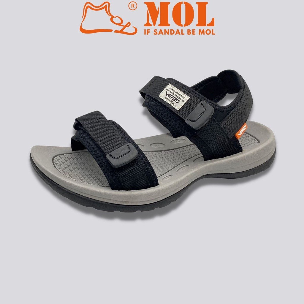 Mô tả Giày sandal nam Vento 2 quai ngang SD7939B màu đen có big size 44 45 | Vento  Leon SD7939 - 1
