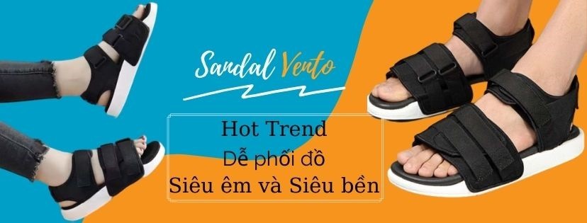 Mô tả Sandal nam nữ unisex Vento quai ngang NV1019B màu đen | Vento  NV1019 SD1019 - 1