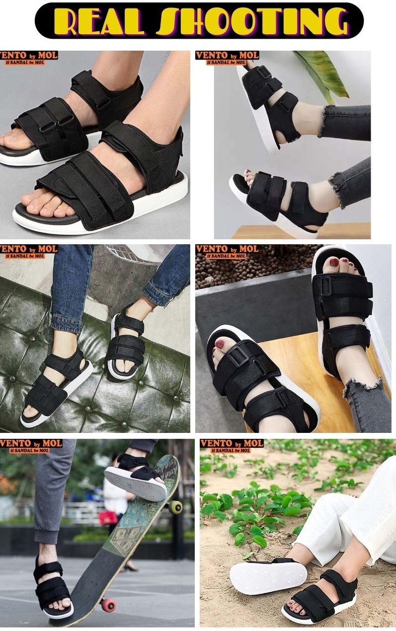 Mô tả Sandal nam nữ unisex Vento quai ngang NV1019B màu đen | Vento  NV1019 SD1019 - 3