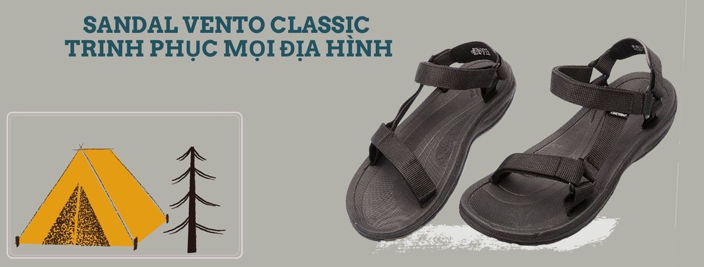 Mô tả Sandal nam Vento quai ngang NV25B màu đen có big size 44 45 (Form to) | Vento  NV25 SD25 - 1