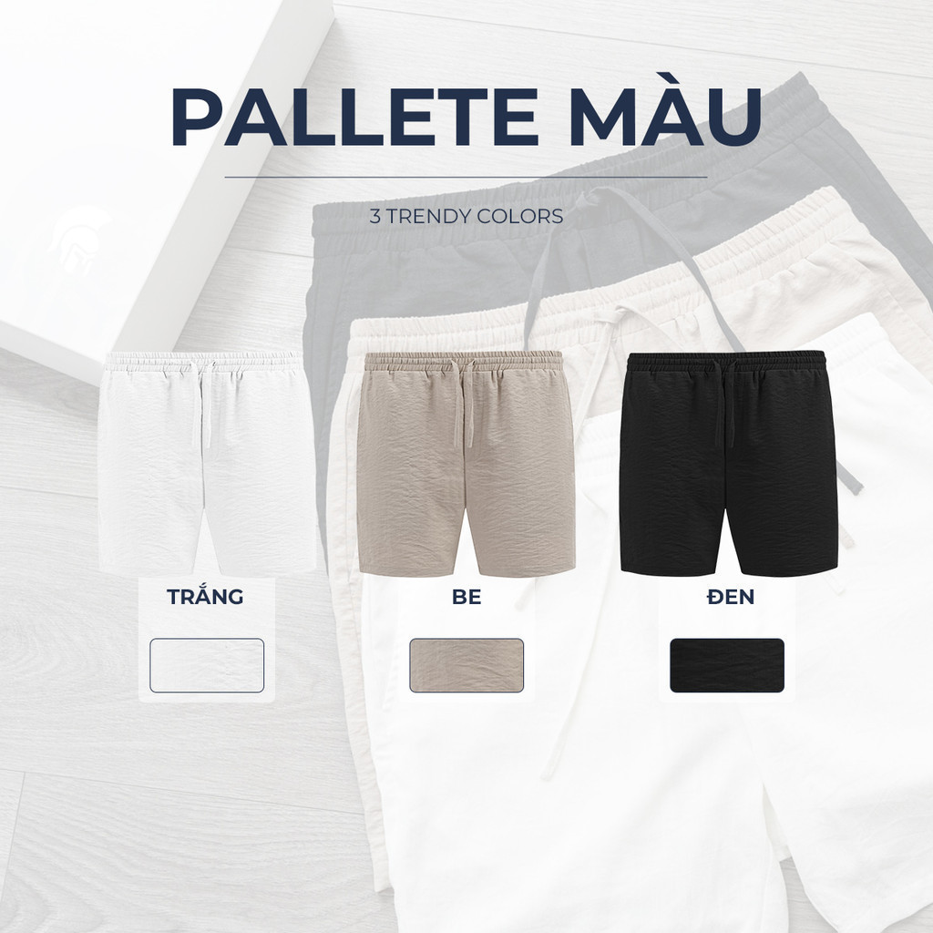 Mô tả Quần short LINEN POLOMANOR chất đũi cao cấp, mềm mại, lưng thun, thoải mái thanh lịch - 7