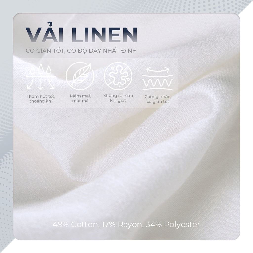 Mô tả Quần dài nam ống suông LINEN POLOMANOR chất đũi cao cấp, lưng thun mềm mại thoải mái, nam tính - 5