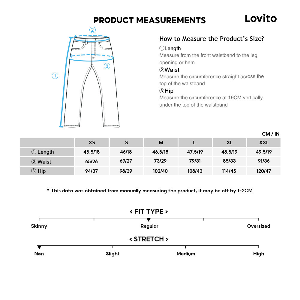 Mô tả Lovito - Quần Short Jean Cạp Cao Denim Có Túi Màu Trơn LNA19020 - 5