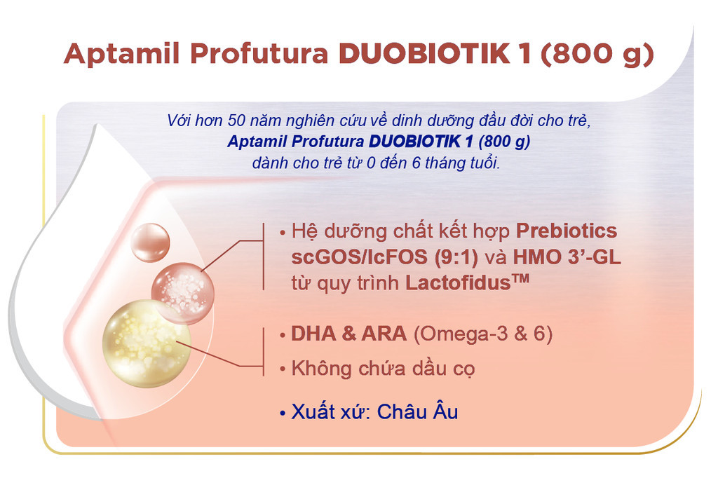 Mô tả Sữa Công Thức Aptamil Profutura Duobiotik 1 Dành Cho Trẻ Từ 0-6 Tháng Tuổi (800g) - 6