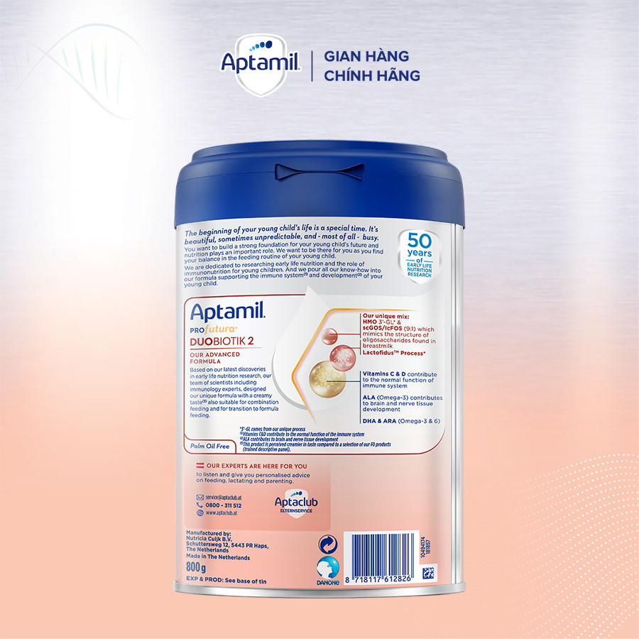 Mô tả Sữa Công Thức Aptamil Profutura Duobiotik 2 Dành Cho Trẻ Từ 6-36 Tháng Tuổi (800g) - 5