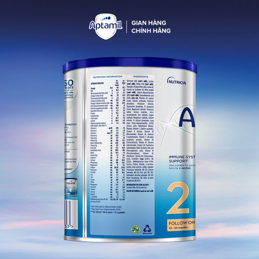 Mô tả Combo 3 Sữa bột Aptamil Profutura Cesarbiotik New Zealand số 2 - Synbiotic độc quyền - 2