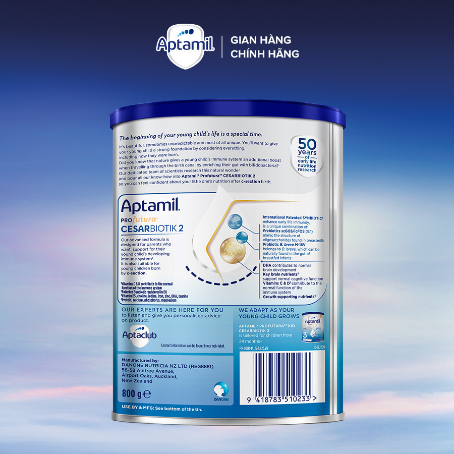 Mô tả Combo 3 Sữa bột Aptamil Profutura Cesarbiotik New Zealand số 2 - Synbiotic độc quyền - 4
