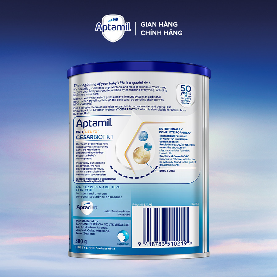 Mô tả Sữa bột Aptamil Profutura Cesarbiotik New Zealand số 1 380g - Synbiotic độc quyền - 4